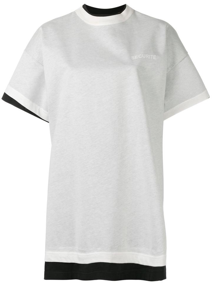 Vetements Oversized Layered T-shirt, Women's, Size: Small, White, Cotton