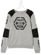 Philipp Plein Junior Teen Logo Patch Sweatshirt - Grey