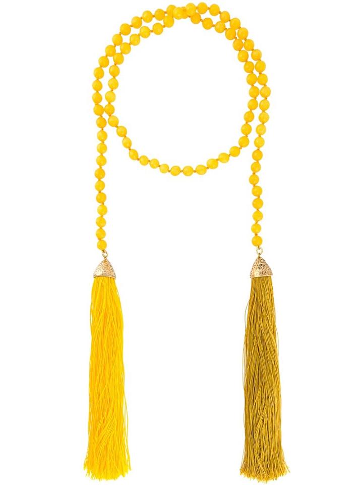 Rosantica Teatro Necklace, Women's, Yellow/orange, Silk/brass