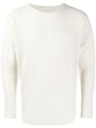Homme Plissé Issey Miyake Ribbed Crew Neck Jumper - White