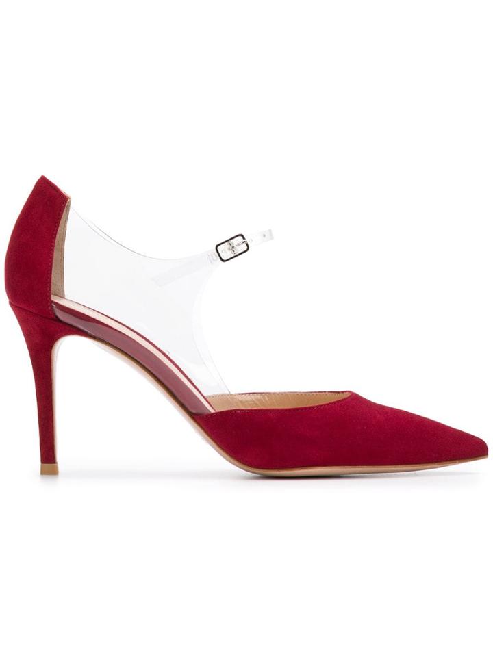 Gianvito Rossi Plexi 85 Pumps - Red