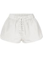 Unravel Project Lace-up Dolphin Shorts - White
