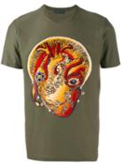Etro Heart Print T-shirt, Men's, Size: Large, Green, Cotton/viscose
