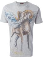 Etro Goat Print T-shirt, Men's, Size: Medium, Grey, Cotton