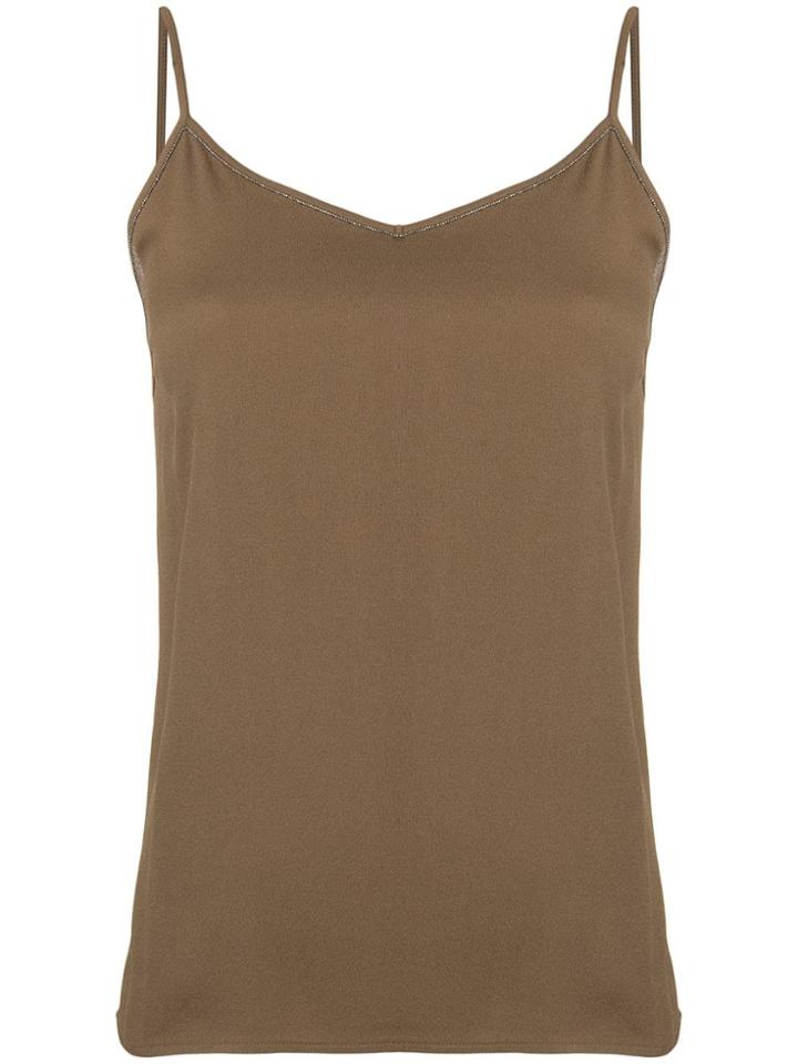 Fabiana Filippi Rhinestone Embellished Tank Top - Brown