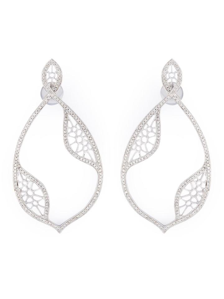 Joëlle Jewellery Diamond Teardrop Earrings - Metallic