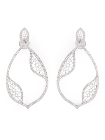 Joëlle Jewellery Diamond Teardrop Earrings - Metallic
