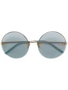 Pomellato Eyewear Crystal Embellished Round Sunglasses - Blue