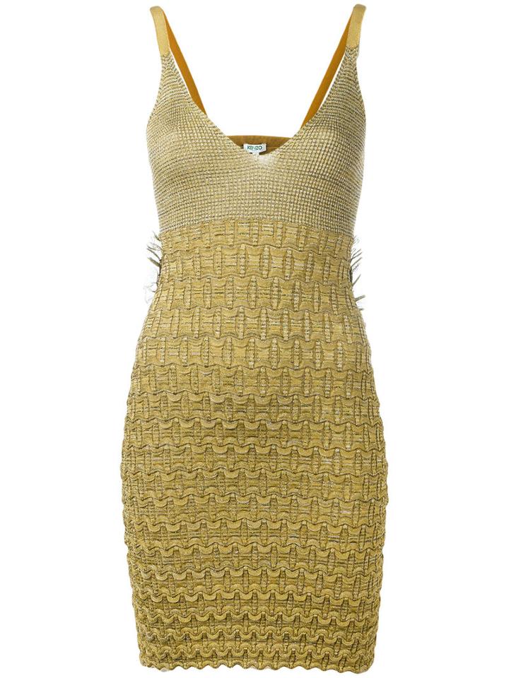 Kenzo Open Back Dress, Women's, Size: Small, Green, Polyester/viscose/metallized Polyester