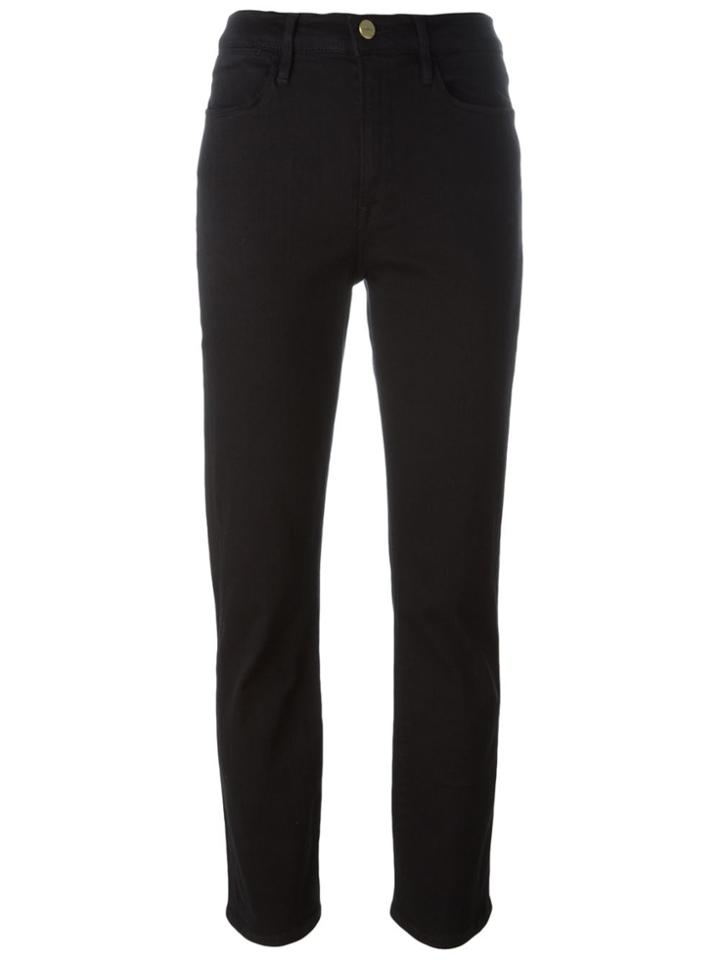 Frame Denim Mid-rise Straight Jeans - Black