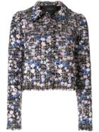 Giambattista Valli Bouclé-tweed Floral Jacket - Blue