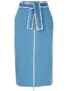 Guild Prime Zip-detail Midi Denim Skirt - Blue