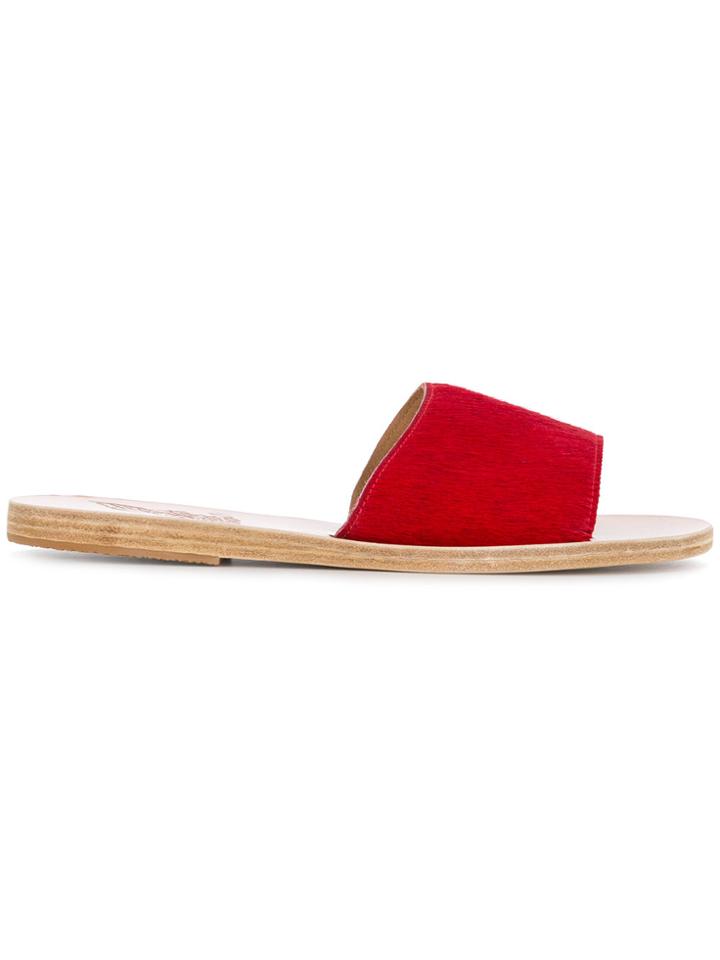 Ancient Greek Sandals Taygete Slides - Red