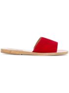 Ancient Greek Sandals Taygete Slides - Red