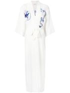 P.a.r.o.s.h. Long Embroidered Kimono - White