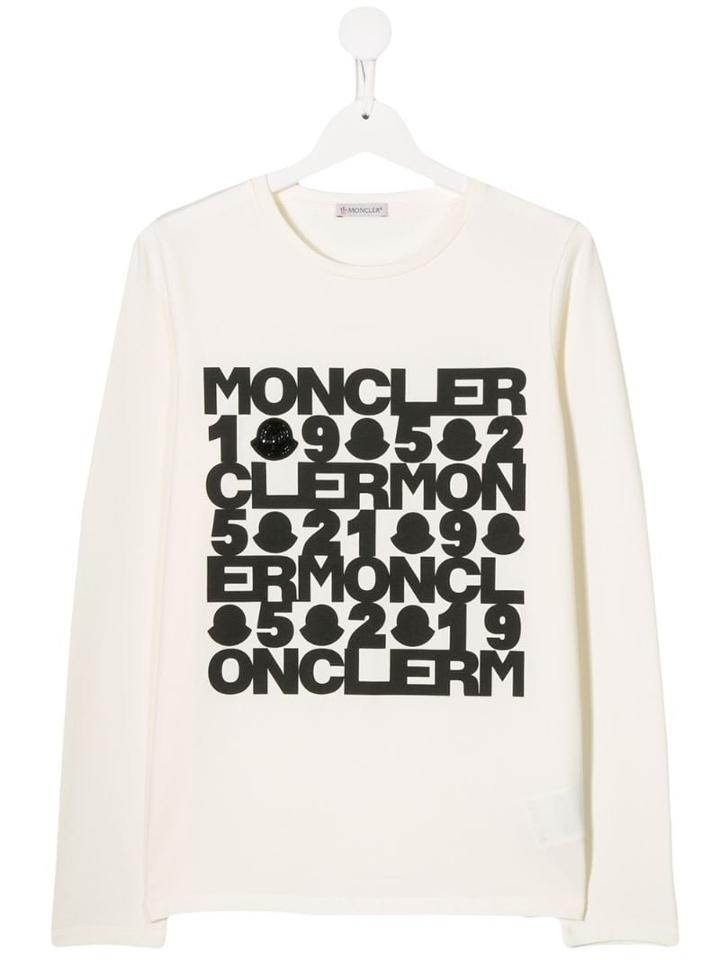Moncler Kids Teen Anagram T-shirt - Neutrals