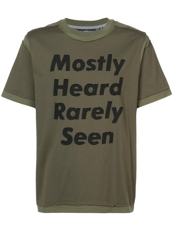 Mostly Heard Rarely Seen Deconstructed Logo Print T-shirt - Green