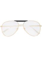 Gucci Eyewear Gg0255s Gold Frame Aviator Glasses - Metallic