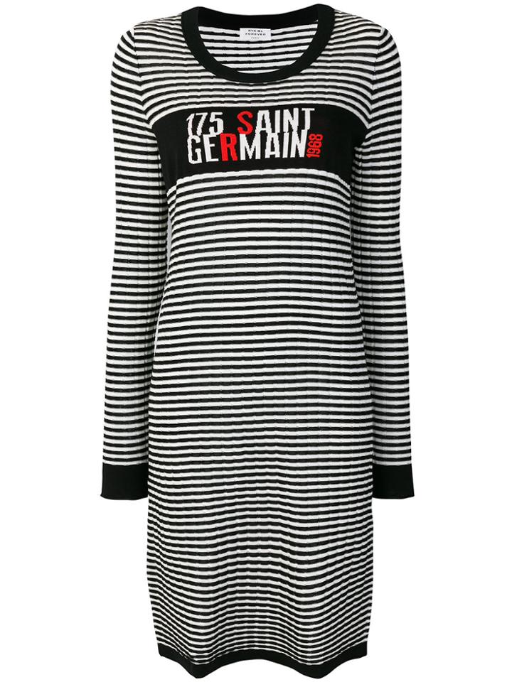 Sonia Rykiel Striped Fitted Sweater Dress - Black