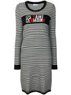 Sonia Rykiel Striped Fitted Sweater Dress - Black