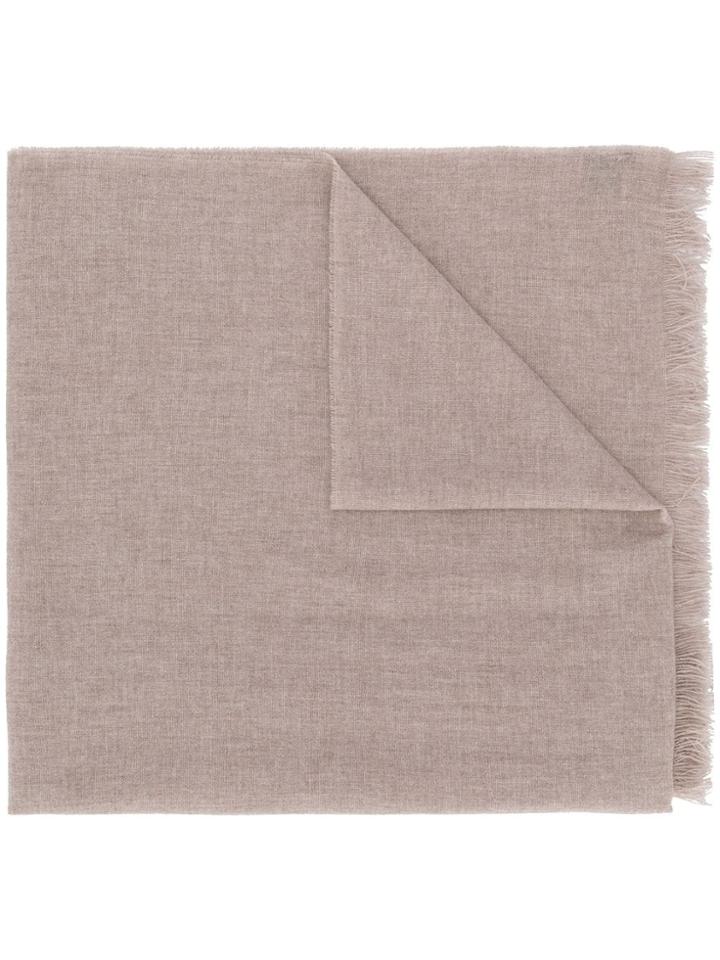 Kiton Fringed Edge Scarf - Neutrals