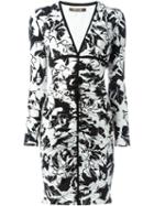 Roberto Cavalli Ruched Printed Dress, Women's, Size: 42, Black, Polyamide/spandex/elastane/polyamide