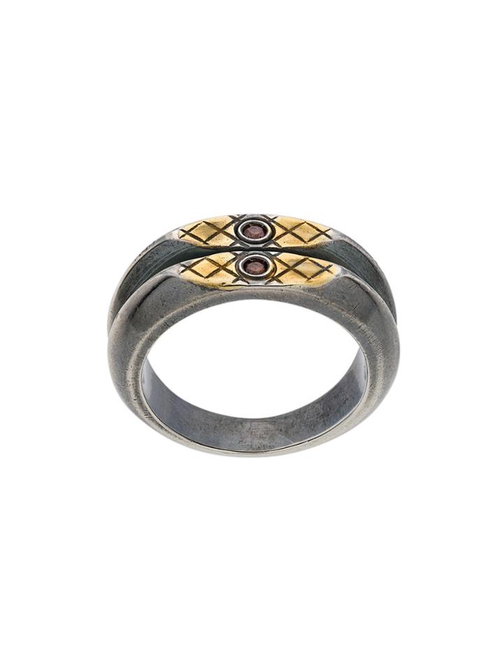 Bottega Veneta Double Band Ring - Metallic