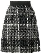 Dolce & Gabbana Knitted A-line Skirt, Women's, Size: 40, Black, Silk/cotton/wool