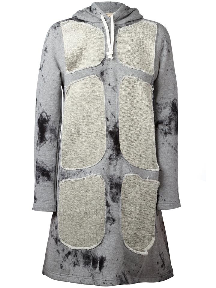 Comme Des Garçons - Cut-out Hoodie Dress - Women - Cotton - S, Grey, Cotton