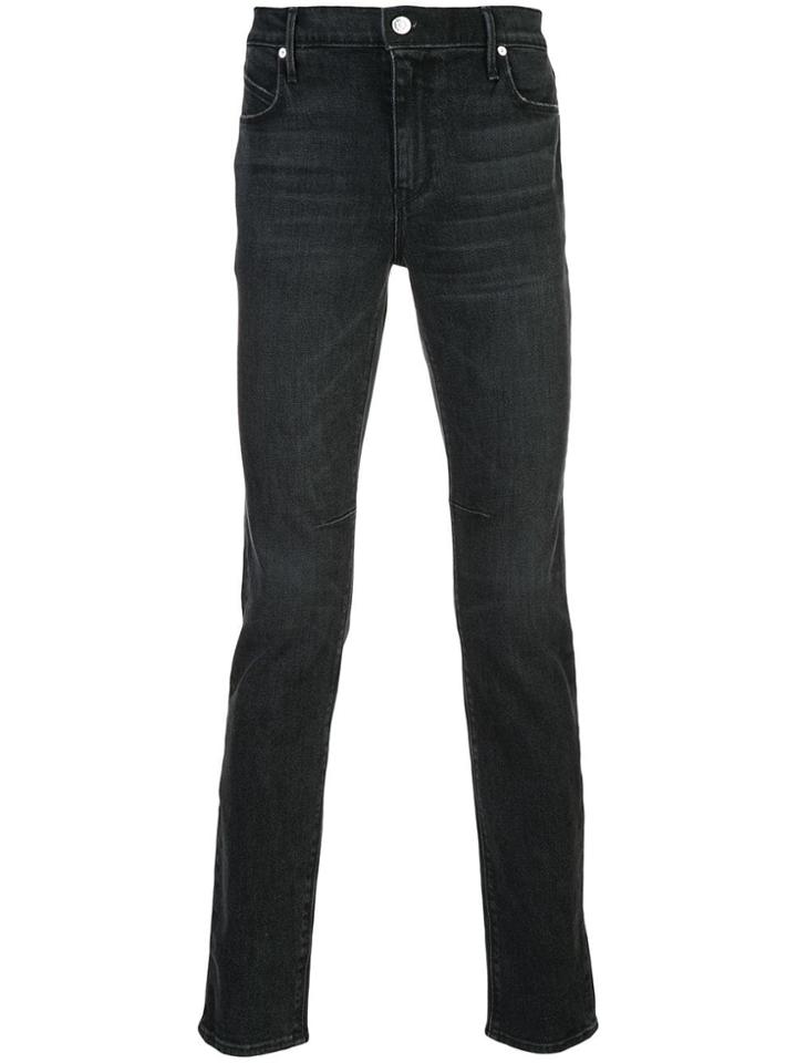Rta Stonewashed Slim-fit Jeans - Black