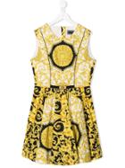 Young Versace Baroque Print Dress - White