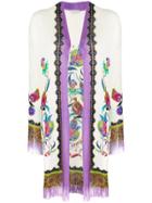 Etro Mixed Pattern Fringed Cardi-coat - White