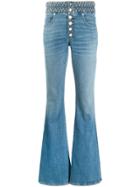 Veronica Beard Faded Flared Jeans - Blue