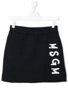 Msgm Kids Printed Logo Skirt - Blue