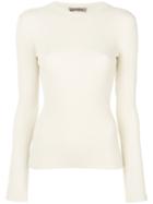 Sportmax - Ribbed-knit Sweater - Women - Polyester/viscose - M, Nude/neutrals, Polyester/viscose