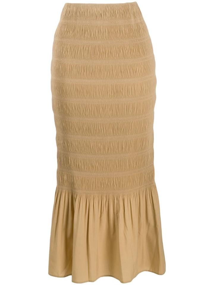 Toteme Frill-trim Fitted Skirt - Neutrals