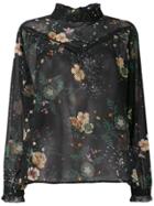 Local Floral Sheer Blouse - Black