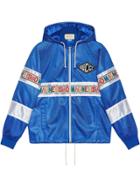 Gucci Net Jacket With Magnetismo Stripe - Blue