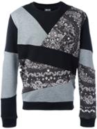 Just Cavalli Patchwork Sweatshirt, Men's, Size: Small, Black, Cotton/polyester
