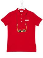 Moschino Kids Teen Sunglasses Print Polo Shirt - Red