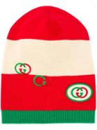 Gucci Knit Hat With Interlocking G - Red