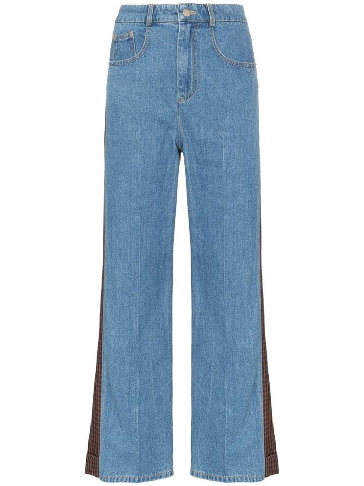 Sjyp Panelled Flare Jeans - Blue