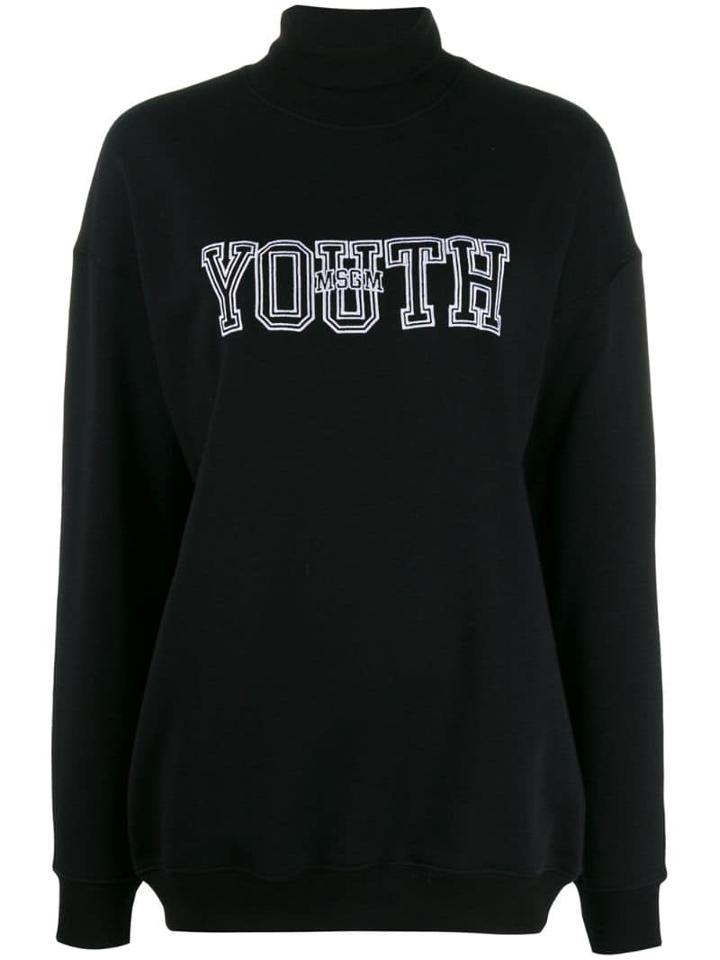 Msgm University Of Youth Print Sweater - Black