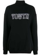 Msgm University Of Youth Print Sweater - Black
