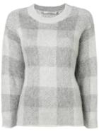 Vince Check Knit Sweater - Grey