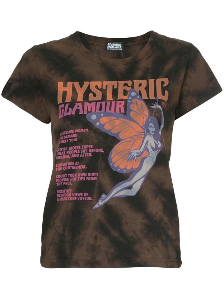 Hysteric Glamour Butterfly Girl Print T-shirt - Brown