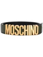 Moschino Logo-embellished Belt - Green