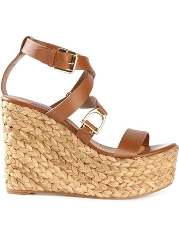 Ralph Lauren Purple Wedge Sandals