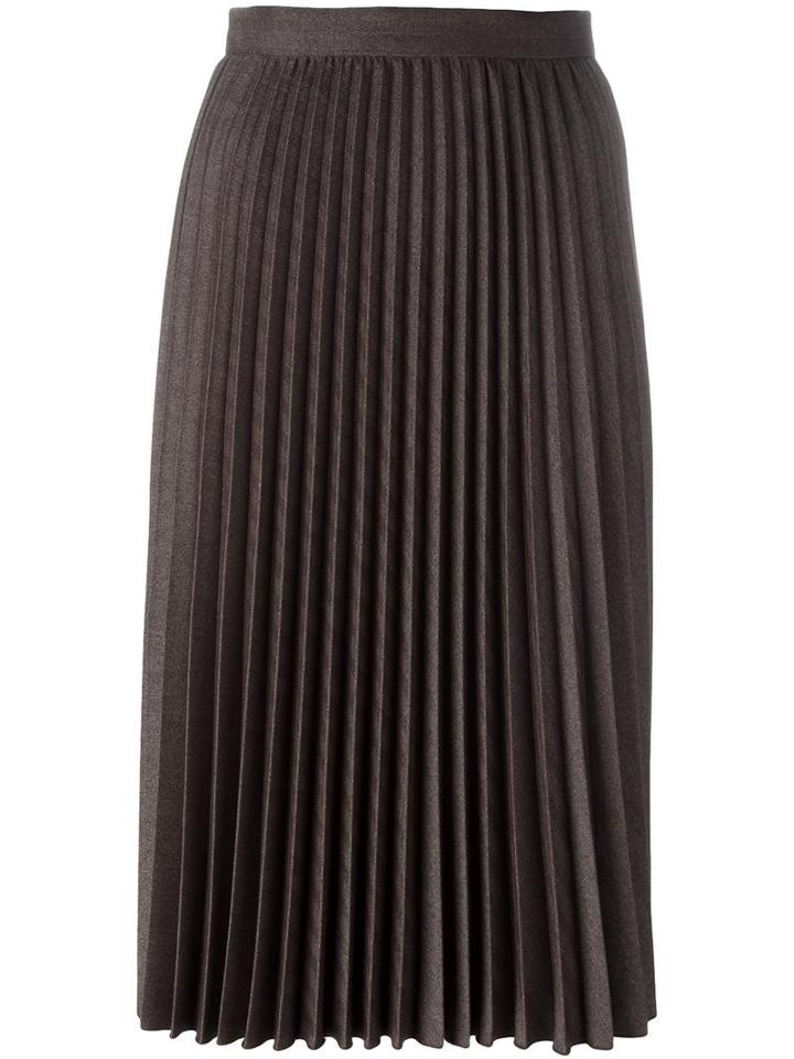 Roberto Collina Midi Pleated Skirt, Women's, Size: Large, Brown, Polyester/spandex/elastane/viscose