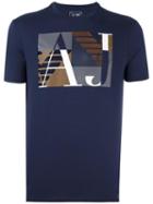 Armani Jeans Logo Square Print T-shirt, Men's, Size: Xl, Blue, Cotton